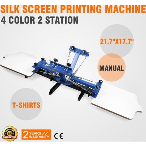 T-Shirt 4 Color 2 Station Silk Screen Printing Machine Print Screening