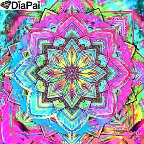 DiaPai 5D Diamond Pattern Rhinestone Needlework Diy Diamond Painting Cross Stitch "Religious Mandala" Diamond Embroidery A26246