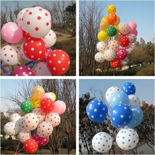 Free Shipping 100pcs/bag 12 inch 2.8g/pcs Latex Polka Dot Balloons multicolor optional Helium Balloons Party Decor 024008005