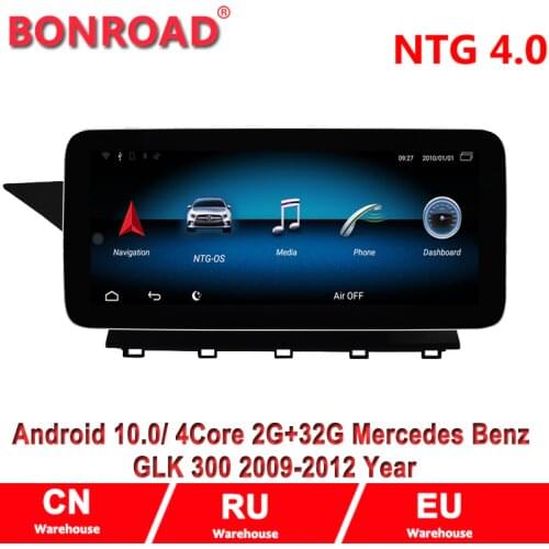 Bonroad 10.25inch android 10.0 car monitor for Mercedes Benz GLK Class X204 2008 - 2015 with gps bluetooth NTG 5.0