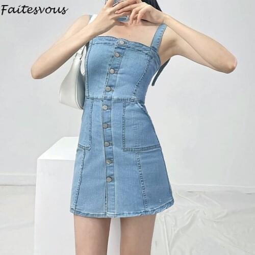 Faitesvous Fashion Denim Dresses
