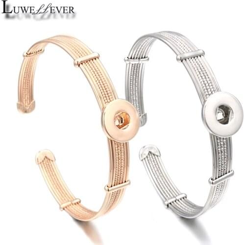 Geometric Interchangeable 080 Fashion Adjustable Bracelet Ginger 12mm Snap Button Charms Bracelet&Bangles For Women Jewelry Gift