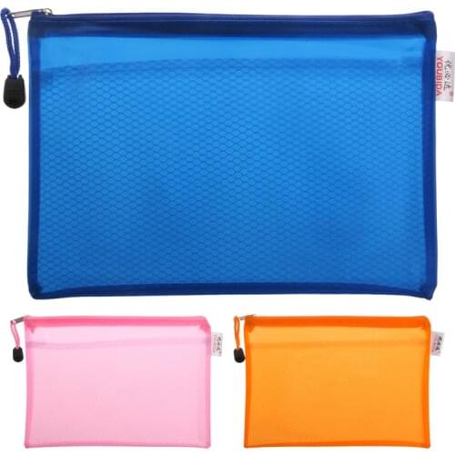 A5 Matte Gridding Waterproof Zip Bag Document Pen Filing Products Pocket Folder Office & School Supplies