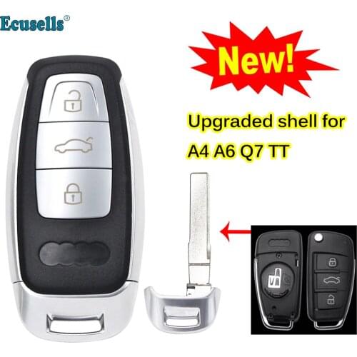Car Modified Remote Key Shell Keyless Smart Key Case Upgrade for Audi A3 A4 A6 A5 A7 A8 TT Q5 Q7 Remote Key Cover HAA Uncut