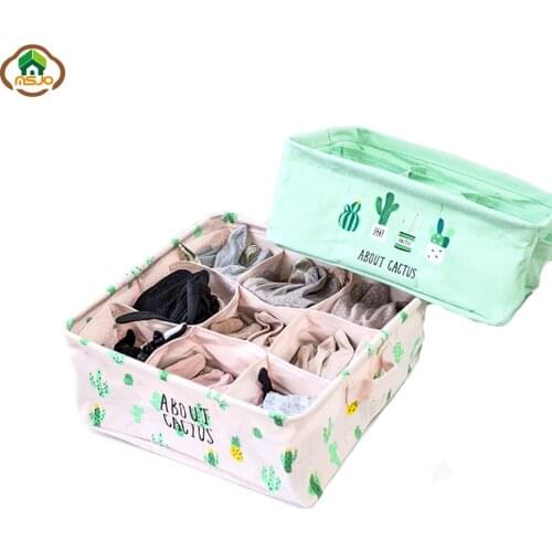 Msjo Socks Drawer Organizer Storage Boxes Bins Organizer Cotton Underwear Box Makeup Jewelry Storage Case Basket Home Decor