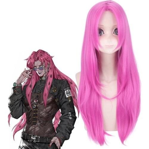 JOJOs Bizarre Adventure Golden Wind Boss Diavolo Diaboro Cosplay Wig Synthetic Rose Red Long Hair Halloween Costume Accessory