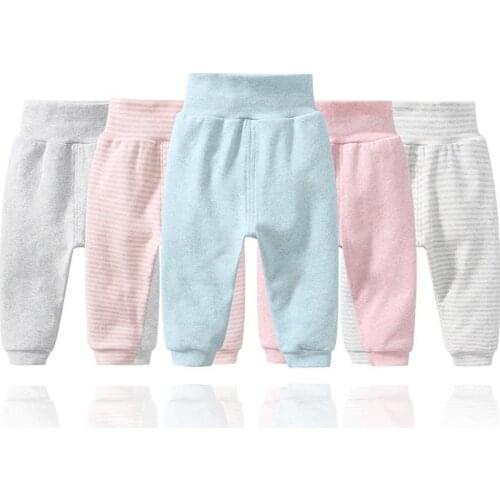 Autumn New Baby Clothes Long Pants For Baby Boy Girl High Waist Pure Cotton Soft Solid Warm Oufits Newborn Leggings 0-3Y