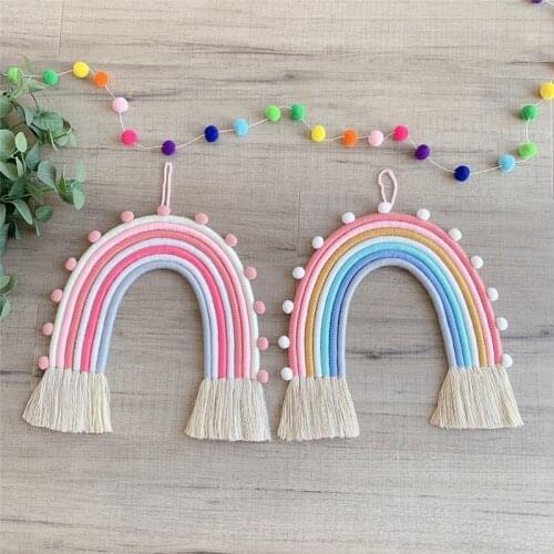 Ins rainbow pendant decoration style home childrens room decoration pendant hand-woven wall decoration pendant