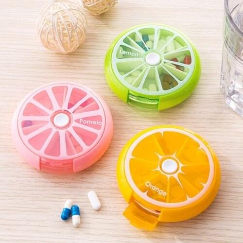 Portable Round Shape Small Medicine Pill Box Portable 7 Days Weekly Travel Medicine Holder Tablet Storage Case Container Hot
