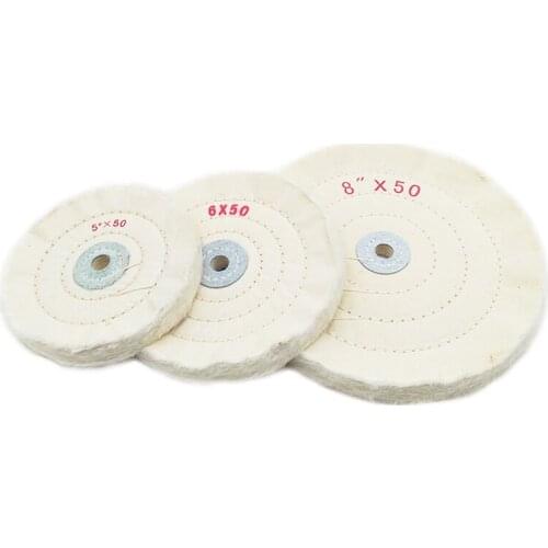 YEODA Superior Quality White Round Shape Buffing Pad Cotton Cloth Wool Clean Polishing Buffing Bonnet Pad
