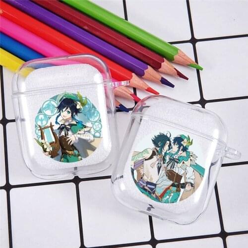 Genshin Impact Anime Earphone Case for AirPods 1 2 Cute Pattern Soft TPU Wireless Bluetooth Headphone Cover Protect Accessories