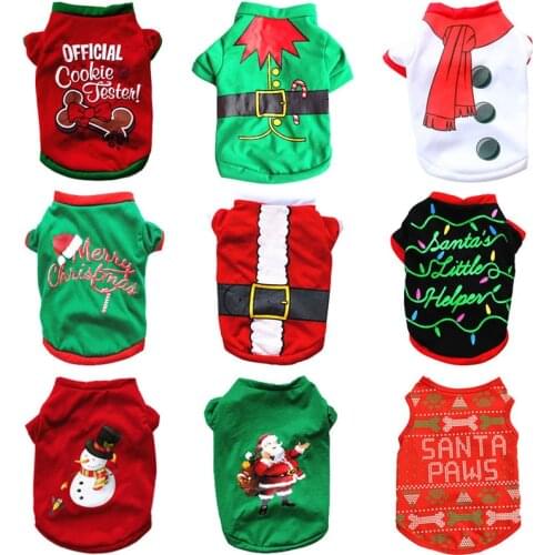 Christmas Dog Clothes New Year Pets Dogs Clothing For Small Medium Dogs Costume Chihuahua Pet Shirt Warm Dog Clothing Yorkshire