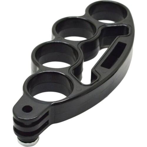 Handheld Plastic Knuckles Fingers Grip Ring Monopod Mount for GoPro Hero 4/3+/3/2/1 SJCAM Sport Camera with Thumb Long Screw(bla