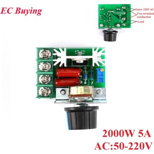 AC 220V 2000W SCR Voltage Regulator Dimming Dimmers Motor Speed Controller Thermostat Electronic Voltage Regulator Module