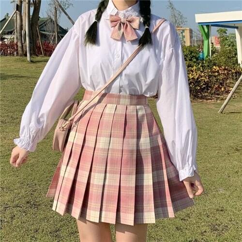 OLOMLB Jk Loose Long-Sleeve Shirt Womens Soft Sweet Japanese Style Top Summer Cute Pink Bow Lantern Sleeve Blouse Female