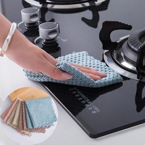 Kitchen Anti-grease Wiping Rags Efficient Super Absorbent Microfiber Cleaning Cloth Home Washing Dish Kitchen Cleaning Towel