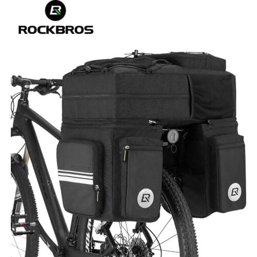 ROCKBROS Bike Bags 48L MTB Mountain Bike Rack Bag 3 in 1 Multifunction Road Bicycle Pannier Rear Seat Trunk Bag With Rain Cover