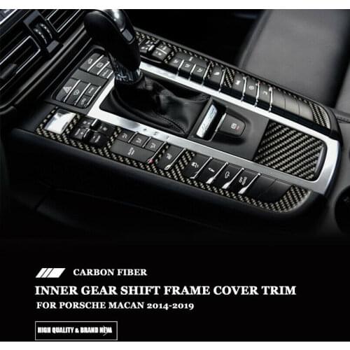 Real Carbon Fiber Inner Gear Shift Frame Cover Trim For Porsche Macan 2014-2019