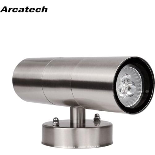 Waterproof Stainless Steel Up Down LED Wall Light Fixtures IP65 Double Wall Lamp Outdoor Lighting GU10 Socket AC85-265V NR-46