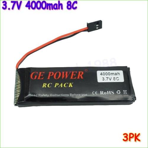 1pcs GE Power Lipo Battery 3.7V 4000mah 8C Li-Po Battery For WFLY X4 Transmitter 3PK Li-poly Battery wholesale