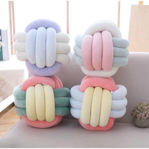 1PC 30CM Kawaii Multicolor Of Chinese Knot Plush Pillow Soft Colorful Stuffed Cartoon Toy Home Decoration Sofa Cushion Dolls