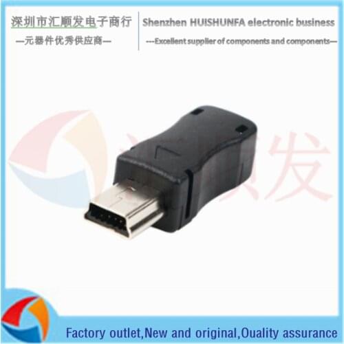 10PCS!!! Mini USB male -5PF with shell male MINIUSB plug (shell width 9MM)