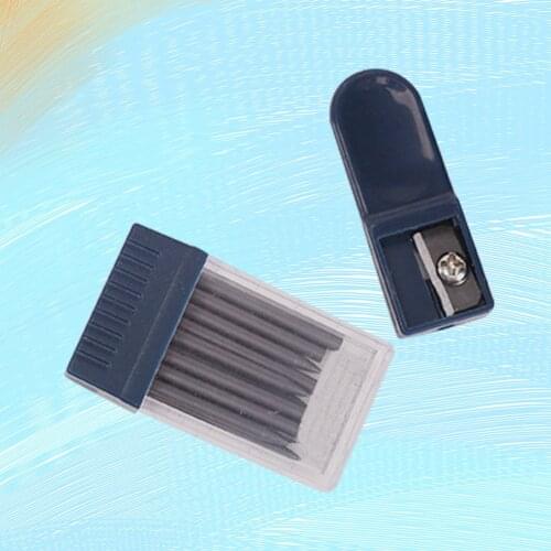 2 Set 2mm Compass Core Replacement Pencil Lead Stationery with Pencil Sharpener for Students Drafting Tools Compasses Tool