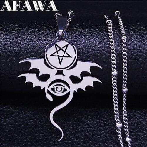 2021 Fashion Stainless Steel Charm Necklace for Women Silver Color joyeria acero inoxidable N4423S04