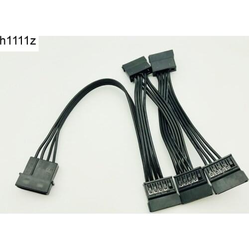 4Pin 18AWG Wire For Hard Drive IDE Molex to 5-Port 15Pin SATA Power Cable Adapter Cord Lead HDD SSD PC Computer Server for Miner