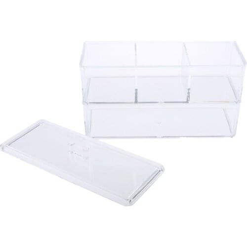 2 Tier Cosmetic Organizer Acrylic Make-Up Holder Case Jewelry Storage Box