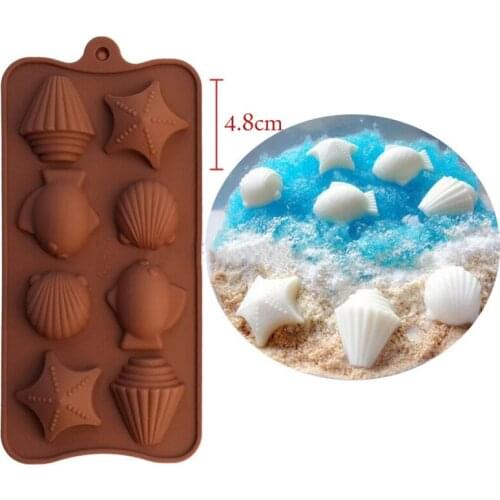 Free shipping shells starfish fish chocolate mold cooking tools Silicone Mould Fondant Sugar Bow Craft Molds DIY Cake Decorating