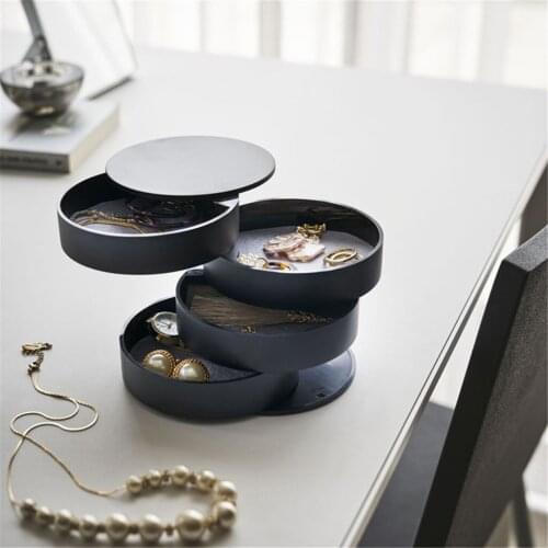 HAICAR Storage Box 4-Layers Jewelry Storage Box The multilayer finishing rotatable cassette lid storage boxes Organizer Storages