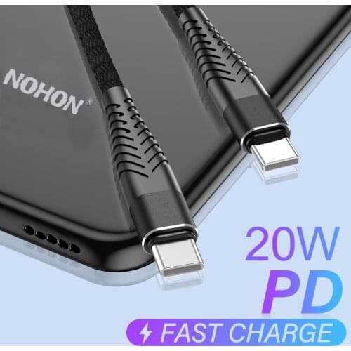 20W PD USB C To USB Type C Cable Fast Charging Charger Wire Data Cord For Samsung Galaxy S20 S21 Note 20 Huawei Xiaomi Macbook