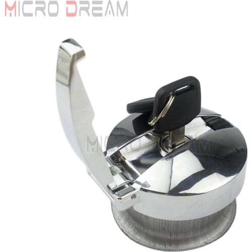 Cafe Racer Motorcycle Oil Fuel Gas Tank Cap Cover w/ Steel Filler Neck Lock Hole For Yamaha XV Honda CB Triumph BSA AJS Custom