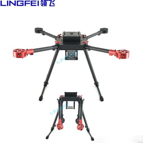 LINGFEI 650 Carbon Fiber 4-Axis Aircraft Fully Folding FPV Drone UAV Quadcopter Frame Kit for DIY Aircraft Helicopter