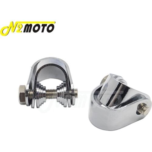 Motorbike 1-1/8" to 1-3/8" Footrests Highway Engine Guard Crash Bar U-clamp For Harley Custom Cafe Racer Chrome Foot Peg Clamps