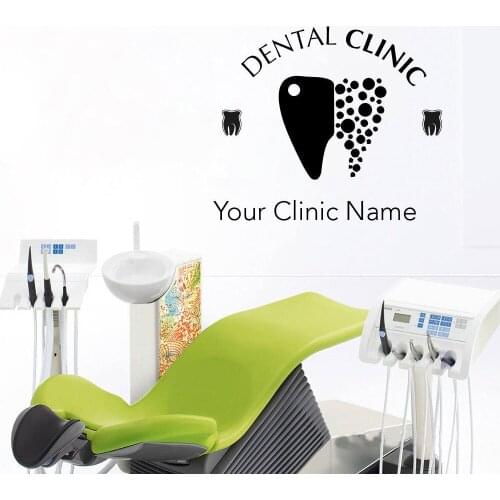 Dental Clinic Wall Decals Quotes Wall Vinyl Decor Art Wall Sticker Dental Care Decors Wallpaper Your Clinic Name Removable B394