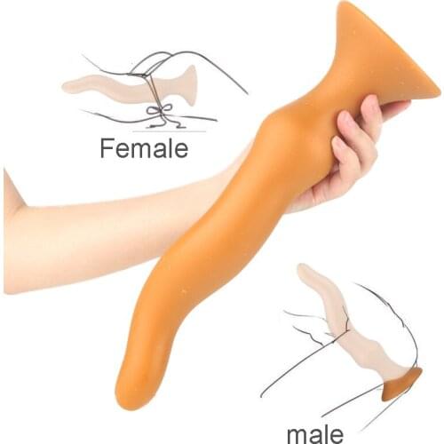 The newest oversized anal whip soft with sucker G spot anal dildo male/female masturbator butt plug long dick anal toy massager