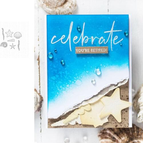 New Summer Shells Die Cutting Dies and Clear Stamps Cut Die Mold Blade Knife Punch Scrapbook Paper Craft Stencils Make Albums