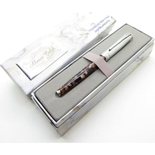 Wings Marble R93 Pearlescent Chrome Roller Pen | İsme Special Pen | Gift Pen