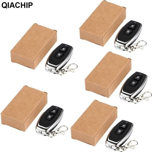 QIACHIP 5PCS 433 Mhz 2CH Universal Wireless Remote Control 1527 Learning Code Transmitter For Gate Garage Door Light Controller