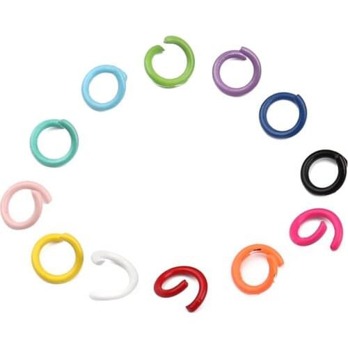 200PCs 1.2mm Colorful Iron Open Rings for Jewelry DIY Findings Open Rings Earrings Necklace Making Accessories About 8mm