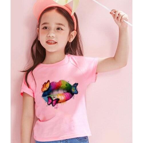 Birthday Shirts For Kids Summer Big Sister T Shirt Novelty Girls Summer Clothes Boy T Shirts Sexy Color Lip Gloss Gothic Design