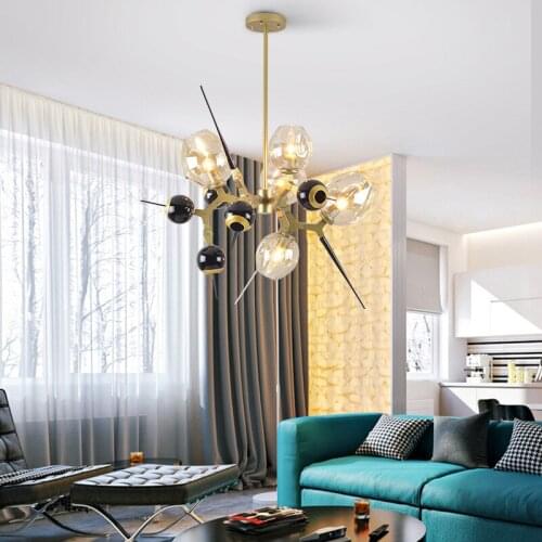 Modern Nordic chandelier living room lamp designer personality creative dining room bedroom villa molecular chandelier lighting