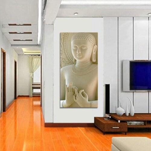 Marble color Religion Buddha statue With Chinese Style Art - Canvas Wall Art Painting Pictures Prints On Canvas Drop shipping