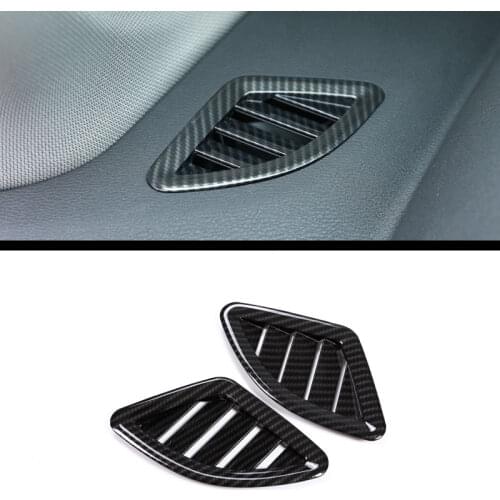 Carbon fiber Style For BMW X1 F48 2016-2019 ABS Plastic Chrome Dashboard AC Outlet Vent Cover Trim For BMW X2 f47 2018 2019