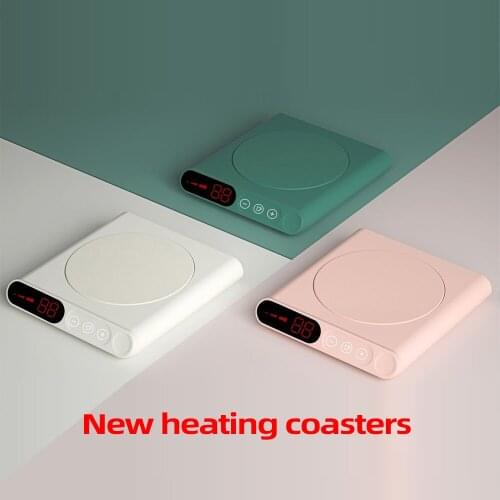 Urallife Mini Heating Coasters USB Charging Warmer Heat Base Adjustment Constant Temperature Mug Mat Keep Drink Warm Heater