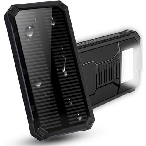 Solar Power Bank 20000mAh Fast Charging Powerbank with Flashlight Mobile Phone Charger for Samsung iPhone 11Pro Xiaomi Poverbank