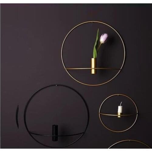 1PC Modern Art Candle Holder Wall Mounted Vintage Hanging Dry Flower Vase Home Decor Banquet Party Home Decor MK 032