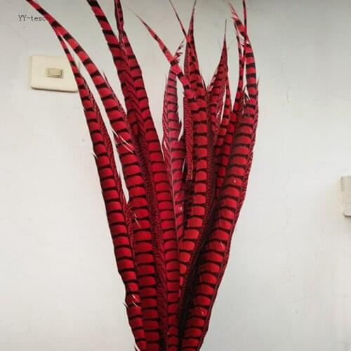 10pcs 36-40inch/90-100cm natural Lady Amherst Pheasant Feather red pheasant feathers for carnival party costumes decoration